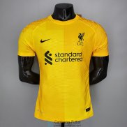 Camiseta Authentic Liverpool Portero Yellow 2021/2022