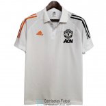 Camiseta Manchester United Polo Orange White Black 2020/2021