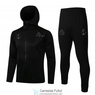 Real Madrid Chaqueta Capucha Black + Pantalon Black 2021/2022