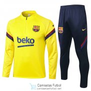 Barcelona Sudadera De Entrenamiento Yellow + Pantalon 2020/2021