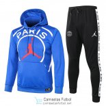 PSG x JORDAN Sudadera Capucha Blue + Pantalon Black 2020/2021