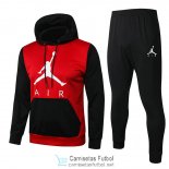 Jordan Chaqueta Capucha Red Black + Pantalon 2020/2021