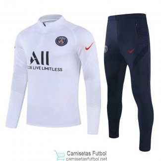 PSG Sudadera De Entrenamiento White + Pantalon 2020/2021