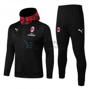 AC Milan Chaqueta Capucha Black + Pantalon 2019/2020