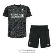 Camiseta Liverpool Niños Portero Black 2020/2021