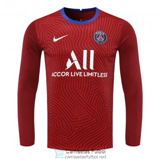 Camiseta Manga Larga PSG Portero Red 2020/2021