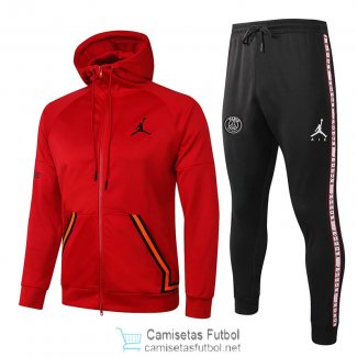 PSG x Jordan Chaqueta Capucha Red Orange + Pantalon 2020/2021