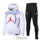 PSG x JORDAN Sudadera Capucha White + Pantalon Black 2020/2021